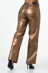LOWLA - 244116 - Faux Leather Wide-Leg High-Waisted Pants for Women